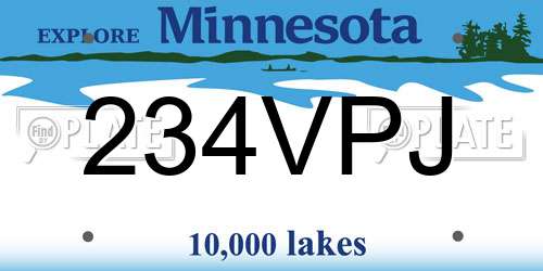 234VPJ Minnesota License Plate