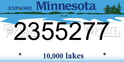 2355277 Minnesota License Plate