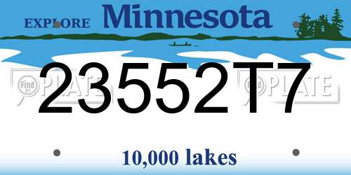 23552T7 Minnesota License Plate