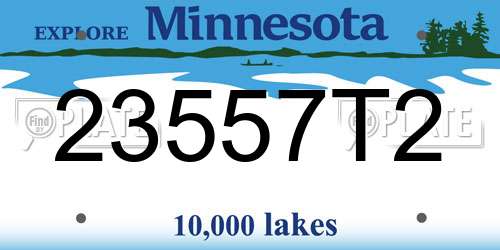 23557T2 Minnesota License Plate