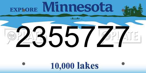 23557Z7 Minnesota License Plate