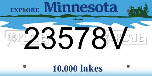 23578V Minnesota License Plate