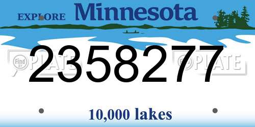 2358277 Minnesota License Plate