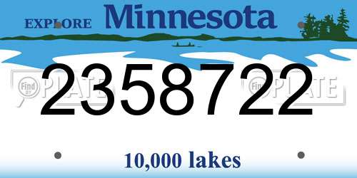 2358722 Minnesota License Plate