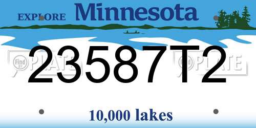 23587T2 Minnesota License Plate