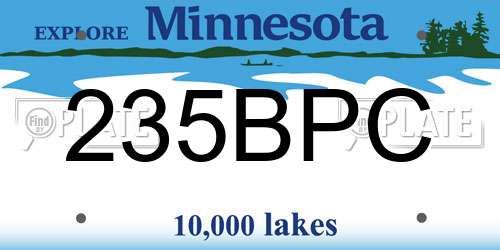 235BPC Minnesota License Plate