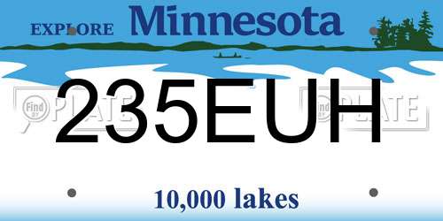 235EUH Minnesota License Plate