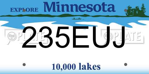 235EUJ Minnesota License Plate