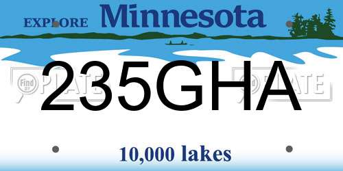 235GHA Minnesota License Plate