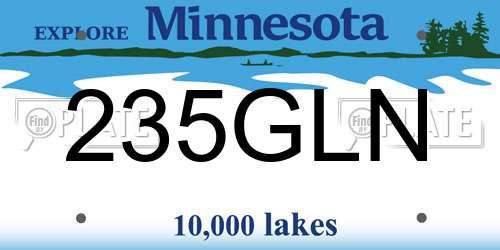 235GLN Minnesota License Plate