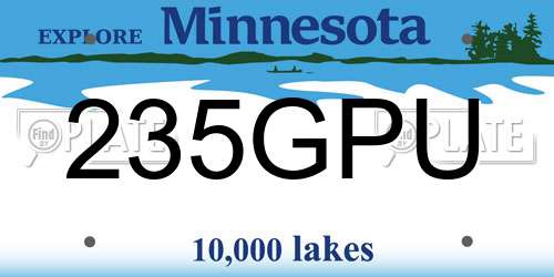 235GPU Minnesota License Plate