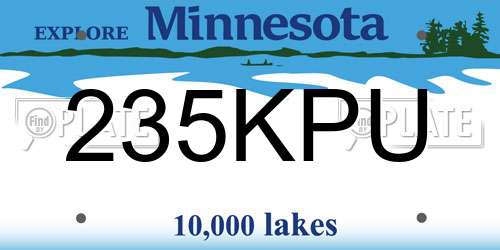 235KPU Minnesota License Plate