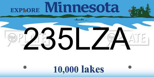 235LZA Minnesota License Plate