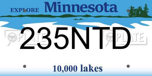 235NTD Minnesota License Plate