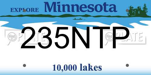 235NTP Minnesota License Plate