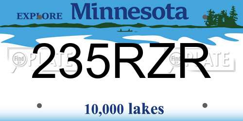 235RZR Minnesota License Plate
