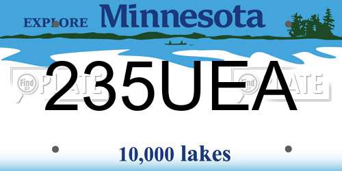 235UEA Minnesota License Plate