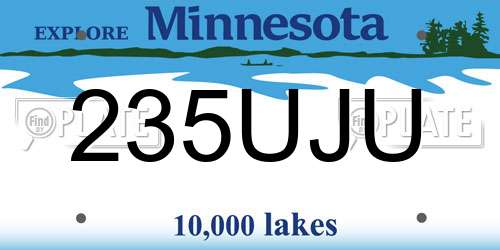 235UJU Minnesota License Plate