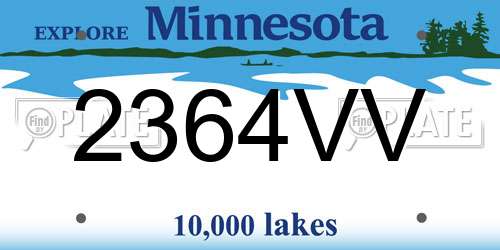 2364VV Minnesota License Plate