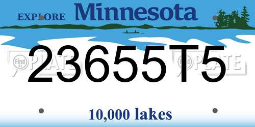 23655T5 Minnesota License Plate