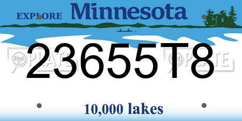 23655T8 Minnesota License Plate