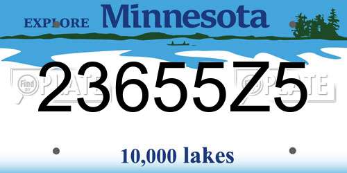 23655Z5 Minnesota License Plate