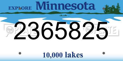 2365825 Minnesota License Plate