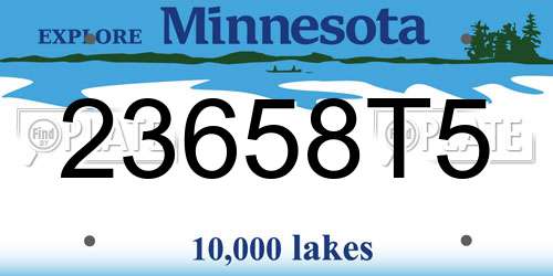 23658T5 Minnesota License Plate