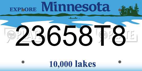 23658T8 Minnesota License Plate