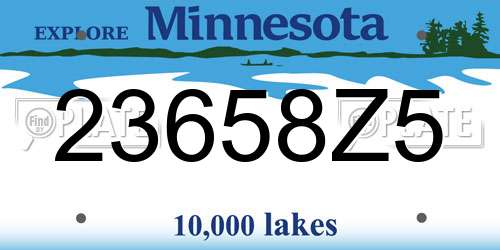 23658Z5 Minnesota License Plate