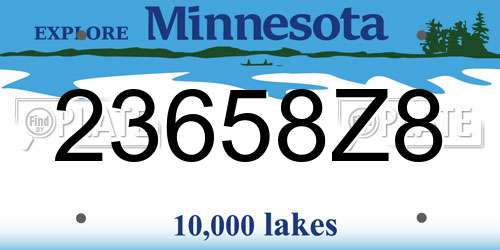 23658Z8 Minnesota License Plate