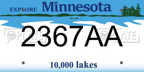 2367AA Minnesota License Plate