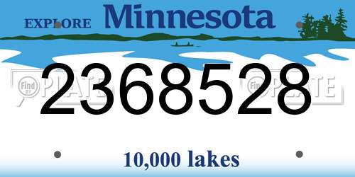 2368528 Minnesota License Plate