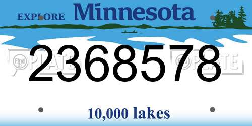 2368578 Minnesota License Plate
