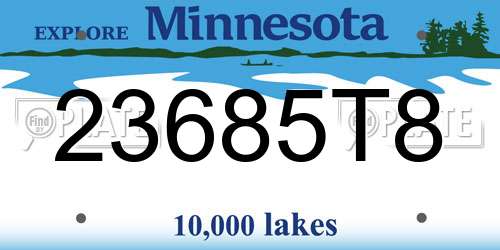 23685T8 Minnesota License Plate