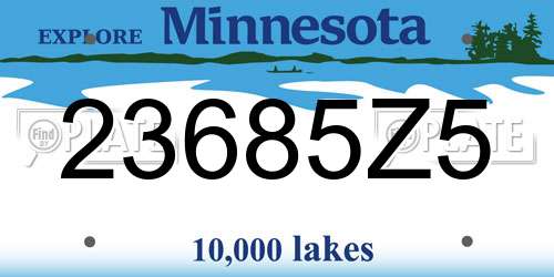 23685Z5 Minnesota License Plate