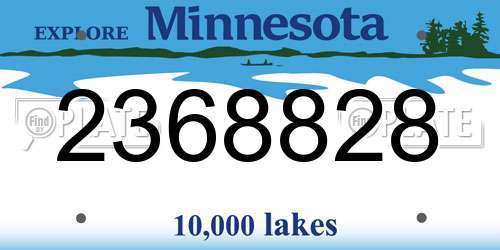 2368828 Minnesota License Plate