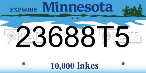 23688T5 Minnesota License Plate