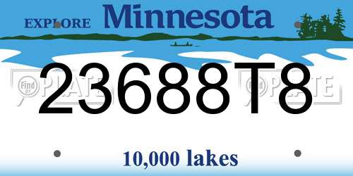 23688T8 Minnesota License Plate