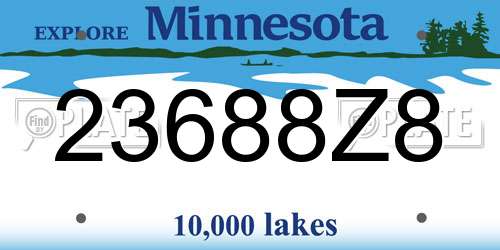 23688Z8 Minnesota License Plate