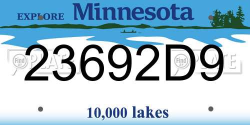 23692D9 Minnesota License Plate