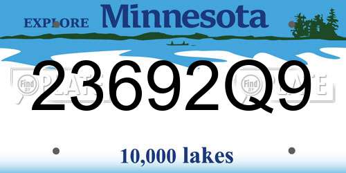 23692Q9 Minnesota License Plate
