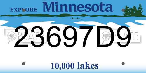 23697D9 Minnesota License Plate