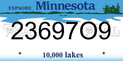 23697O9 Minnesota License Plate