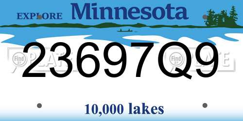 23697Q9 Minnesota License Plate