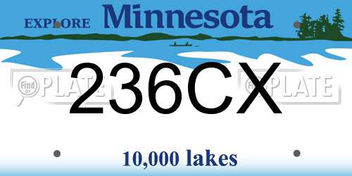 236CX Minnesota License Plate