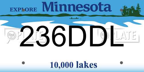 236DDL Minnesota License Plate