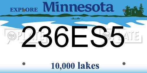 236ES5 Minnesota License Plate