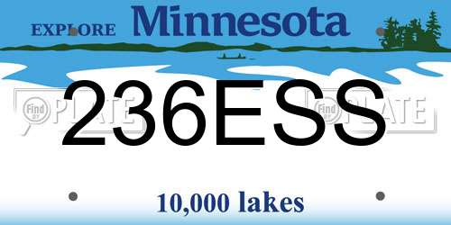 236ESS Minnesota License Plate