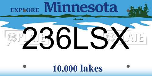 236LSX Minnesota License Plate